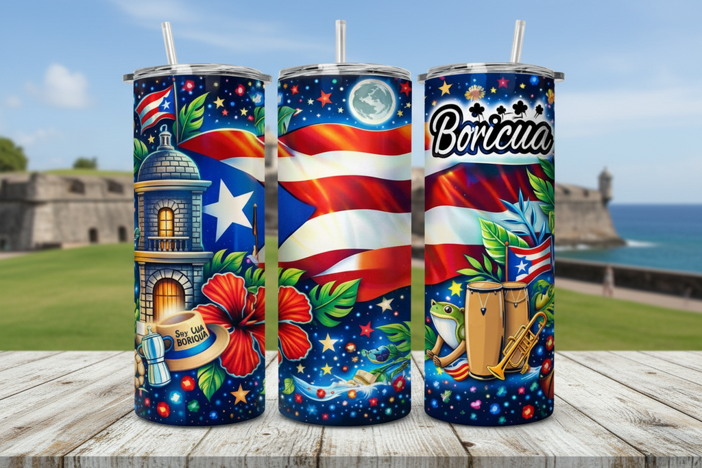 PUERTO RICO SKINNY TUMBLER 20 OZ