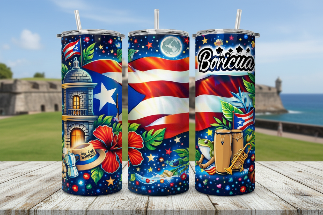 PUERTO RICO SKINNY TUMBLER 20 OZ
