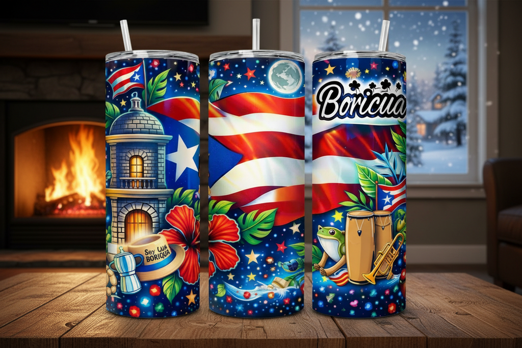 PUERTO RICO SKINNY TUMBLER 20 OZ