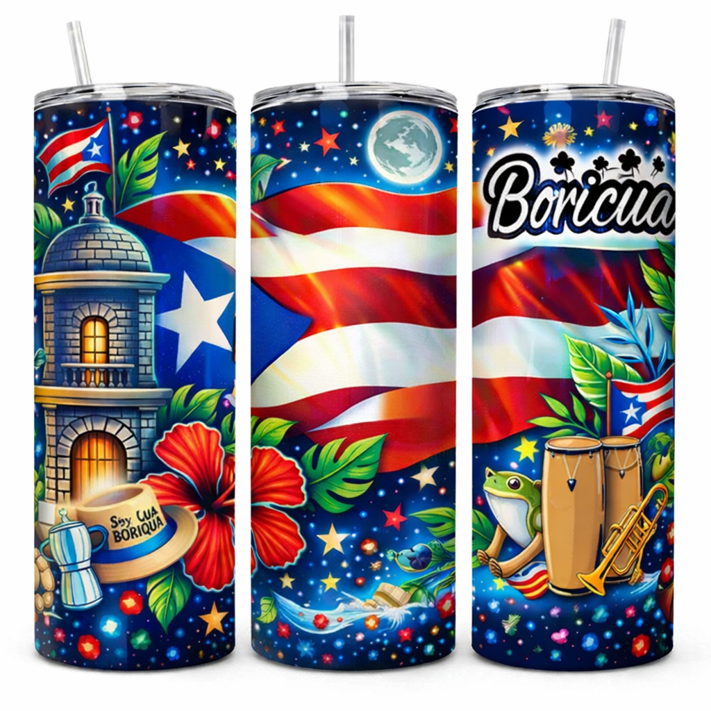 PUERTO RICO SKINNY TUMBLER 20 OZ
