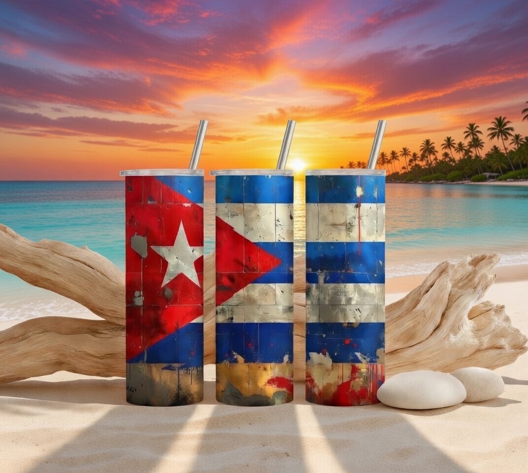 CUBA SKINNY TUMBLER 20 OZ