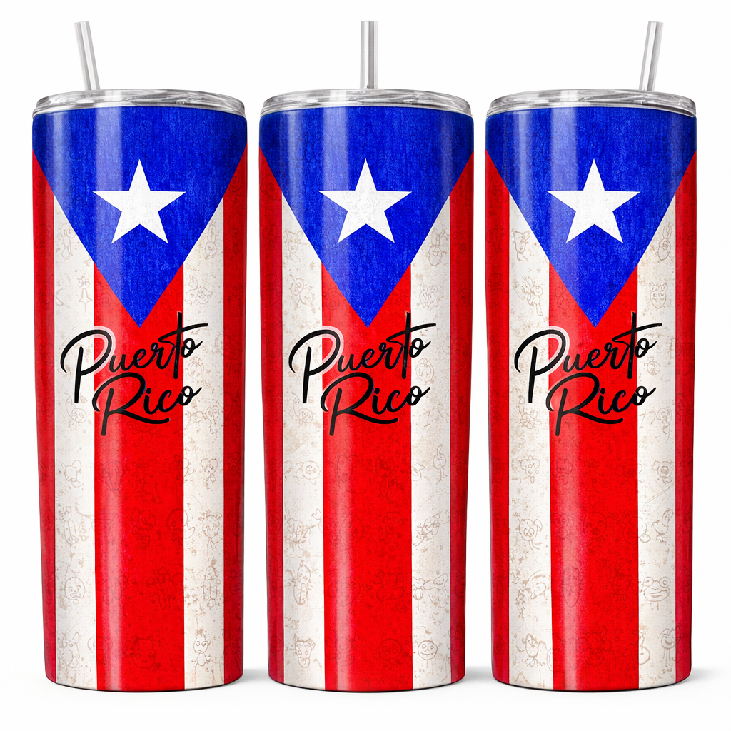 PUERTO RICO SKINNY TUMBLER 20 OZ