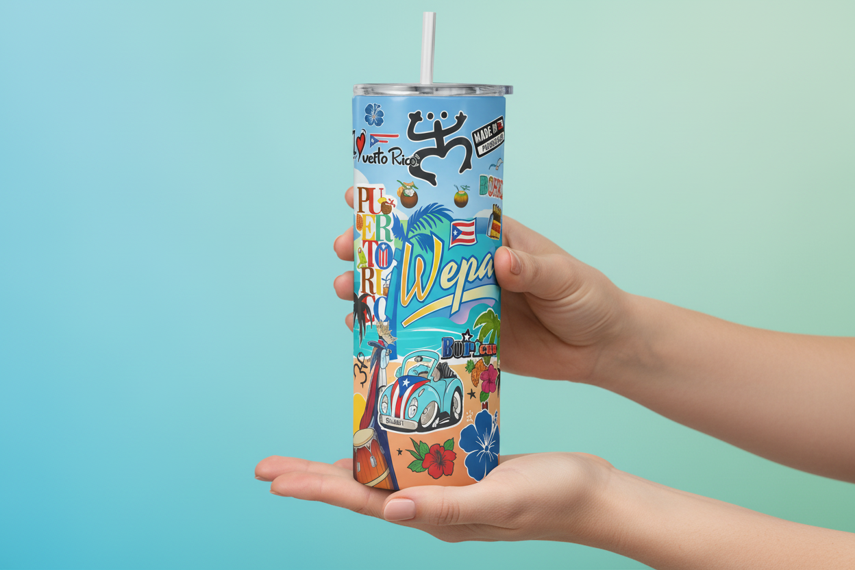 PUERTO RICO SKINNY TUMBLER 20 OZ
