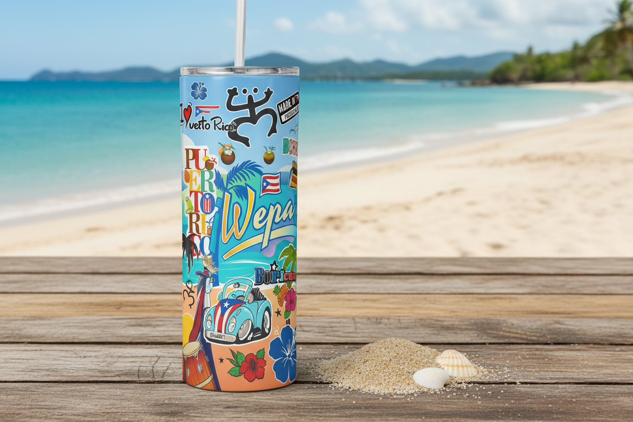 PUERTO RICO SKINNY TUMBLER 20 OZ