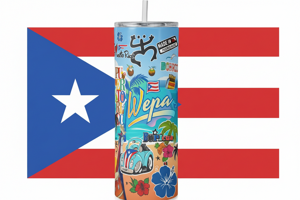 PUERTO RICO SKINNY TUMBLER 20 OZ