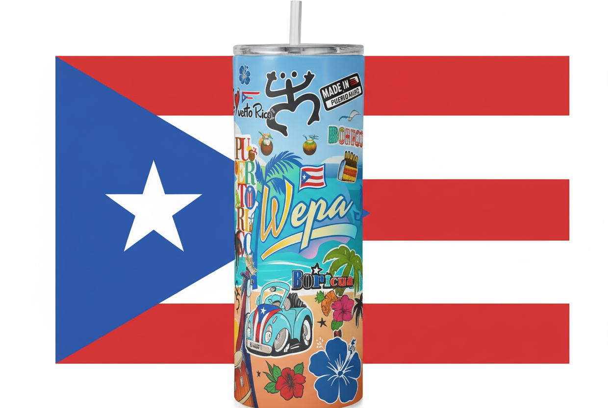 PUERTO RICO SKINNY TUMBLER 20 OZ