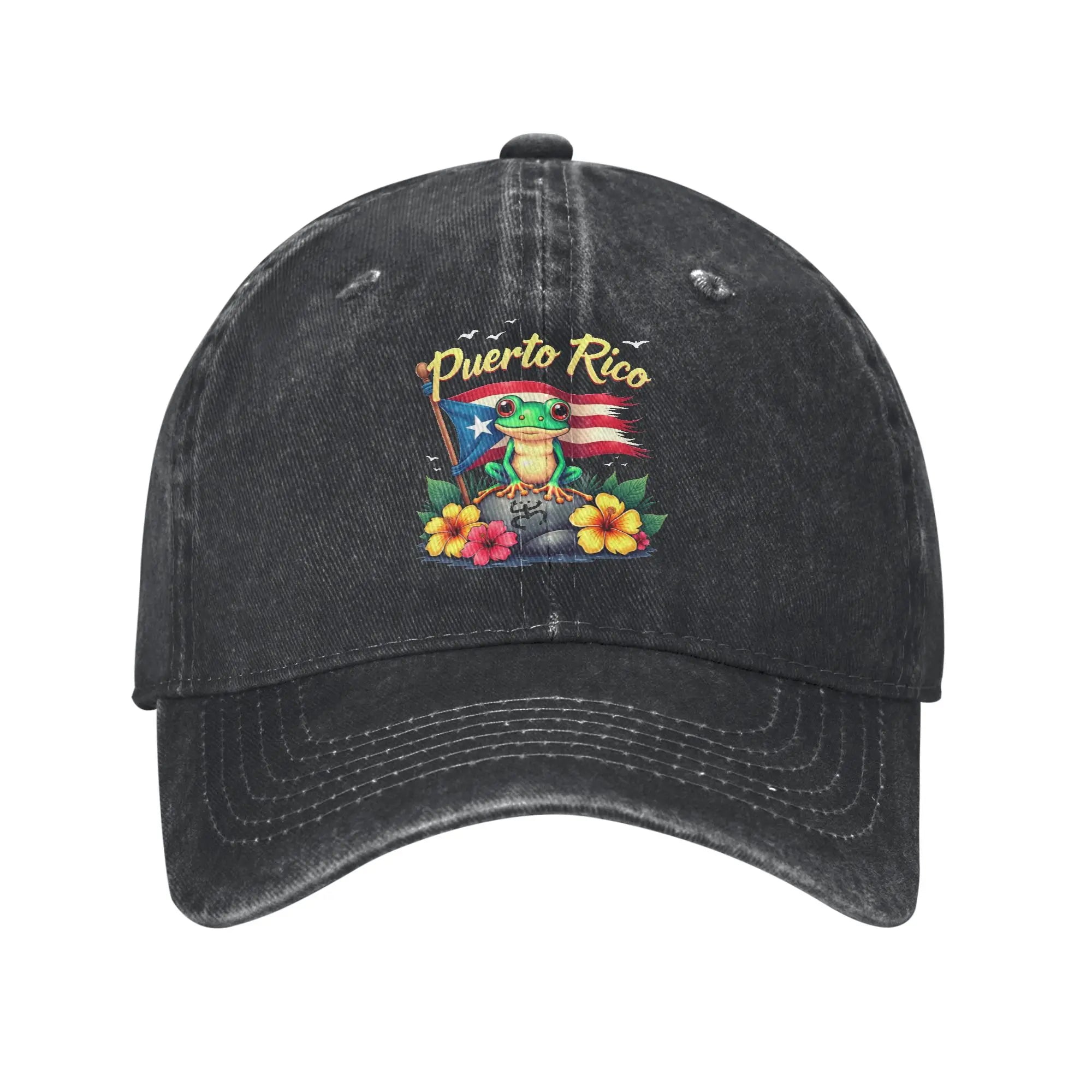 Hispanic Heritage Month Puerto Rico Coqui Frog Taino Symbol Baseball Cap Summer Trucker Hat Breathable Tennis Skate Snapback Cap