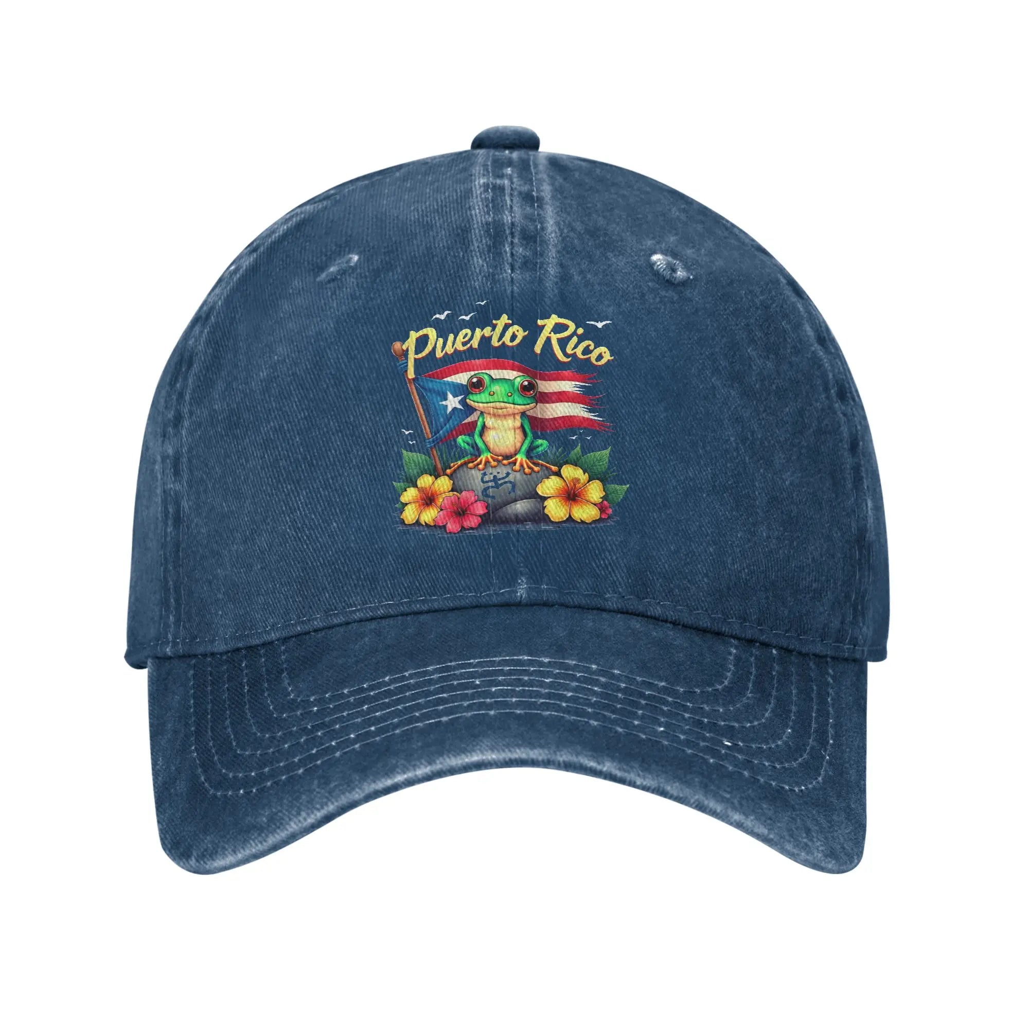 Hispanic Heritage Month Puerto Rico Coqui Frog Taino Symbol Baseball Cap Summer Trucker Hat Breathable Tennis Skate Snapback Cap