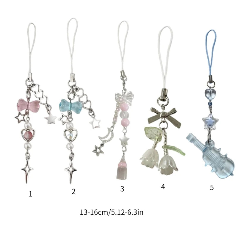 Delicate Phone Charm Lanyard Chain Keychain Pendant for Backpack Wallet Purse