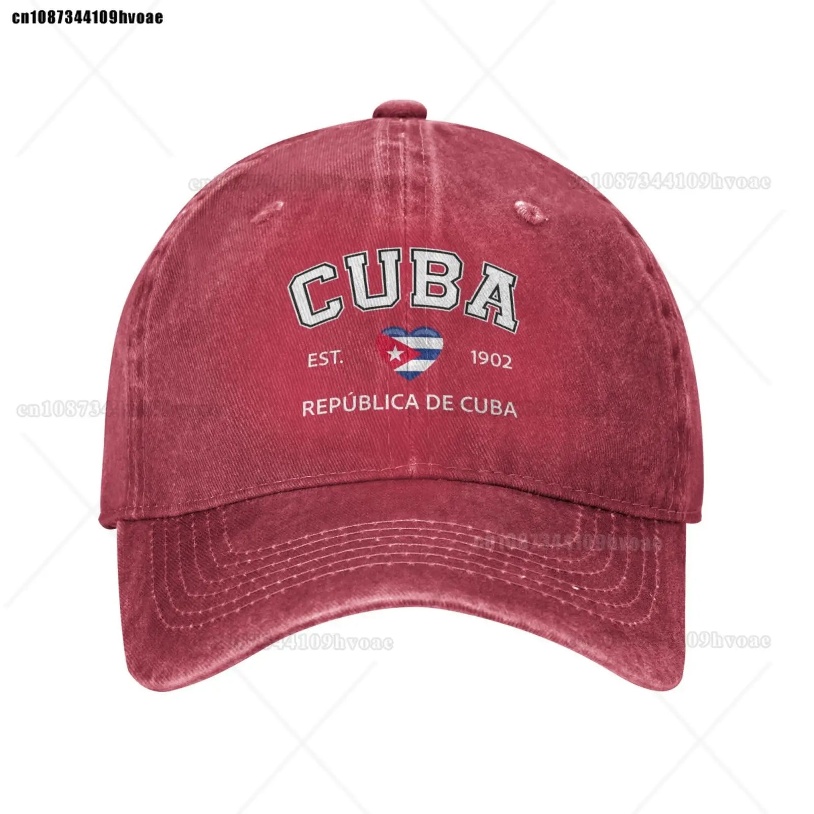 Cuba Baseball Cap EST.1902 La República De Cuba Denim Caps Adjustable Fashion Casual Trucker Hats for Outdoor Fishing Activities