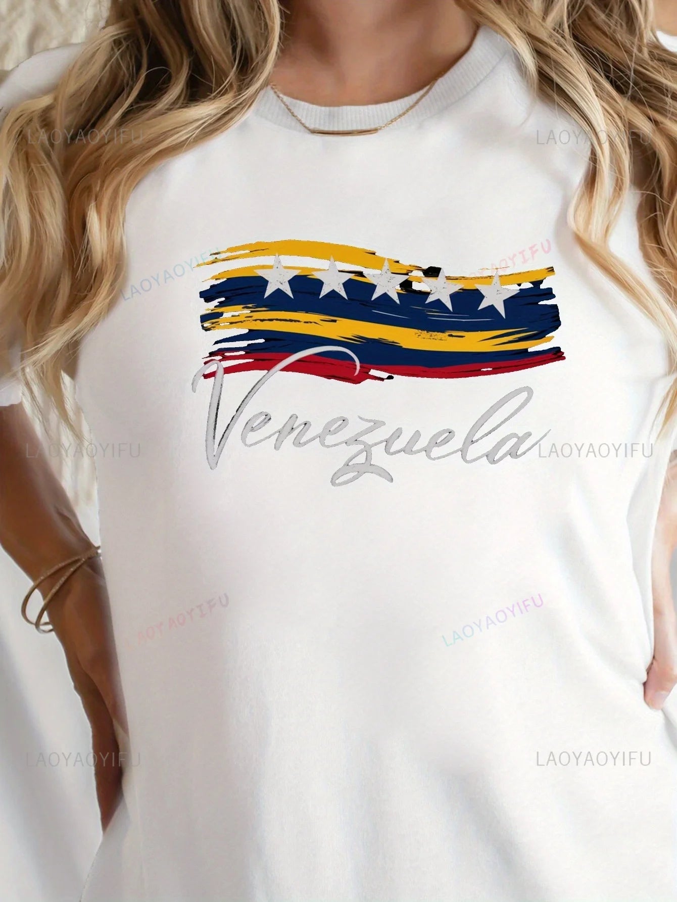 Venezuela Flag Graphic T Shirt Women Harajuku High Quality Cotton Tshirt Female Anime Patriotic Heart Loose Designer Casual Tops