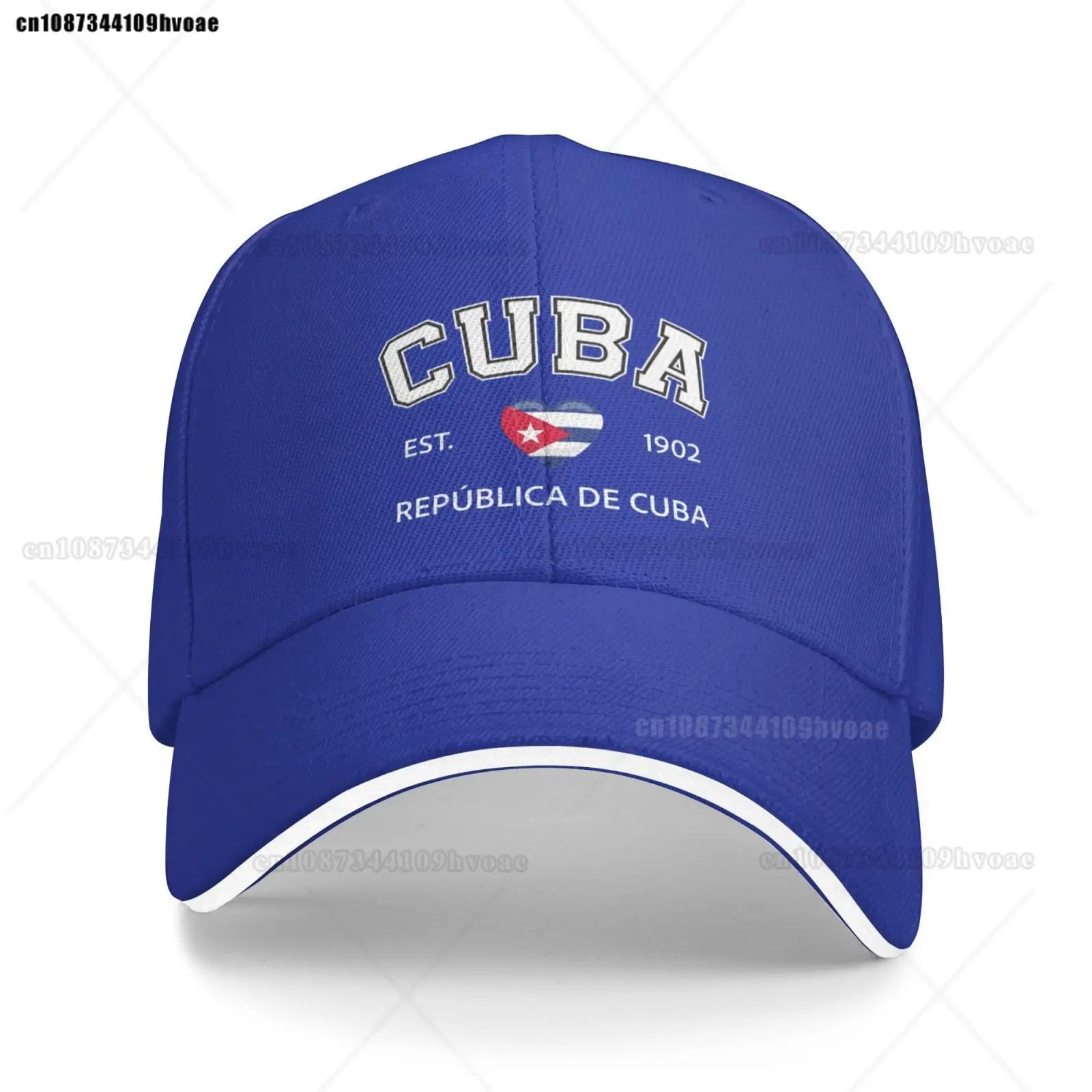 Cuba Baseball Cap EST.1902 La República De Cuba Denim Caps Adjustable Fashion Casual Trucker Hats for Outdoor Fishing Activities