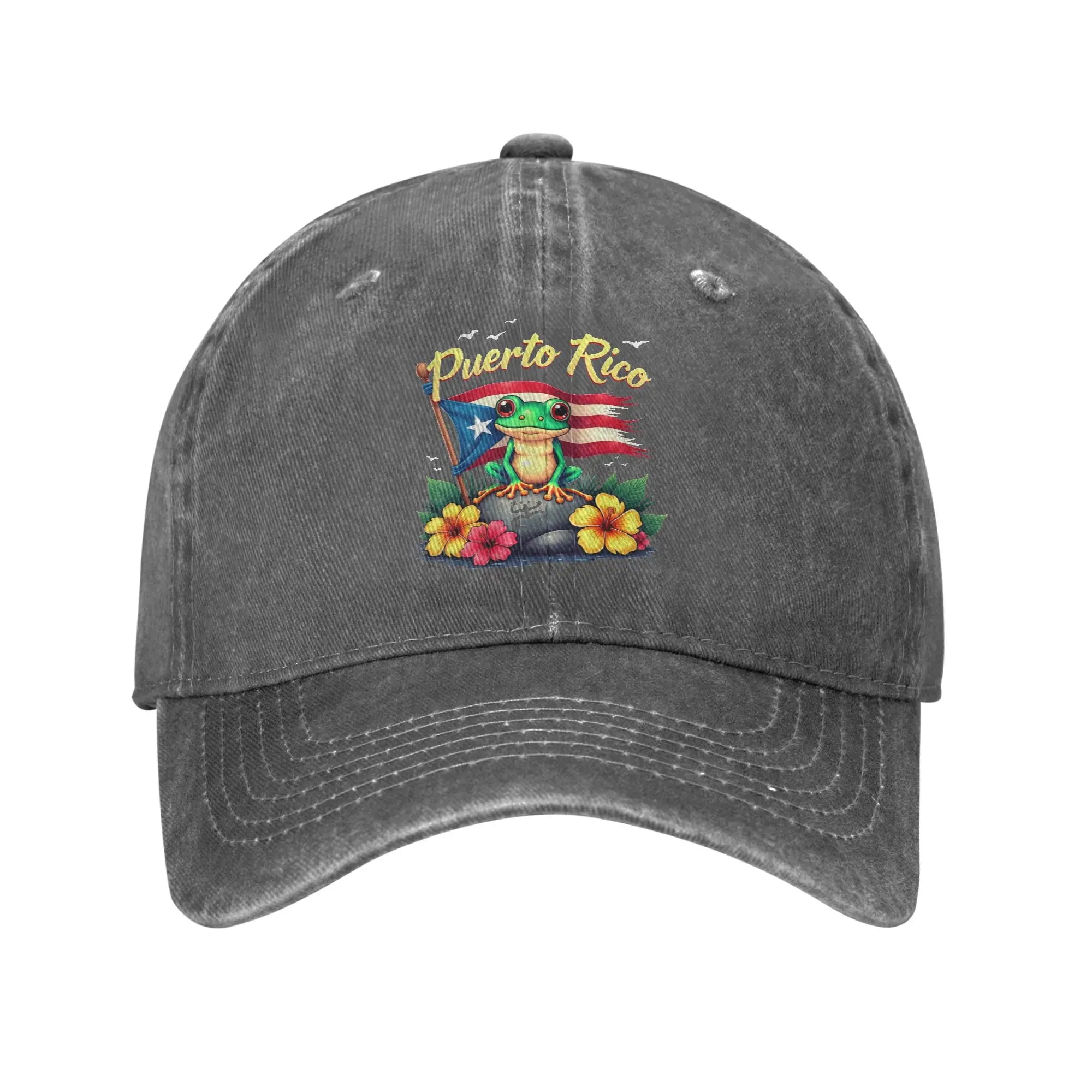 Hispanic Heritage Month Puerto Rico Coqui Frog Taino Symbol Baseball Cap Summer Trucker Hat Breathable Tennis Skate Snapback Cap