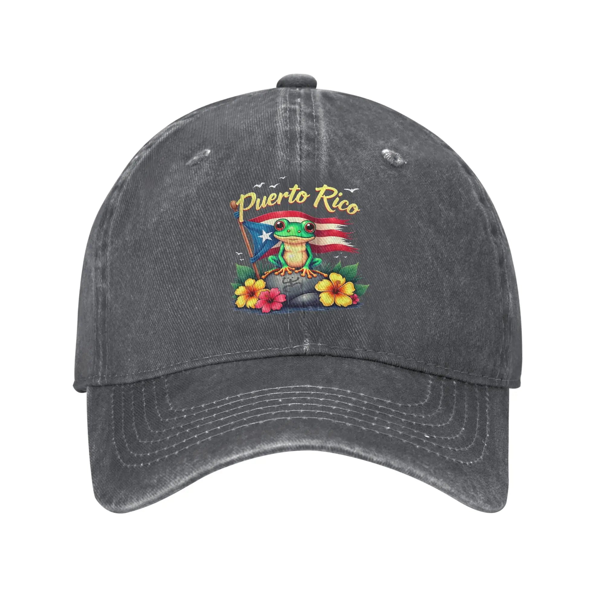 Hispanic Heritage Month Puerto Rico Coqui Frog Taino Symbol Baseball Cap Summer Trucker Hat Breathable Tennis Skate Snapback Cap