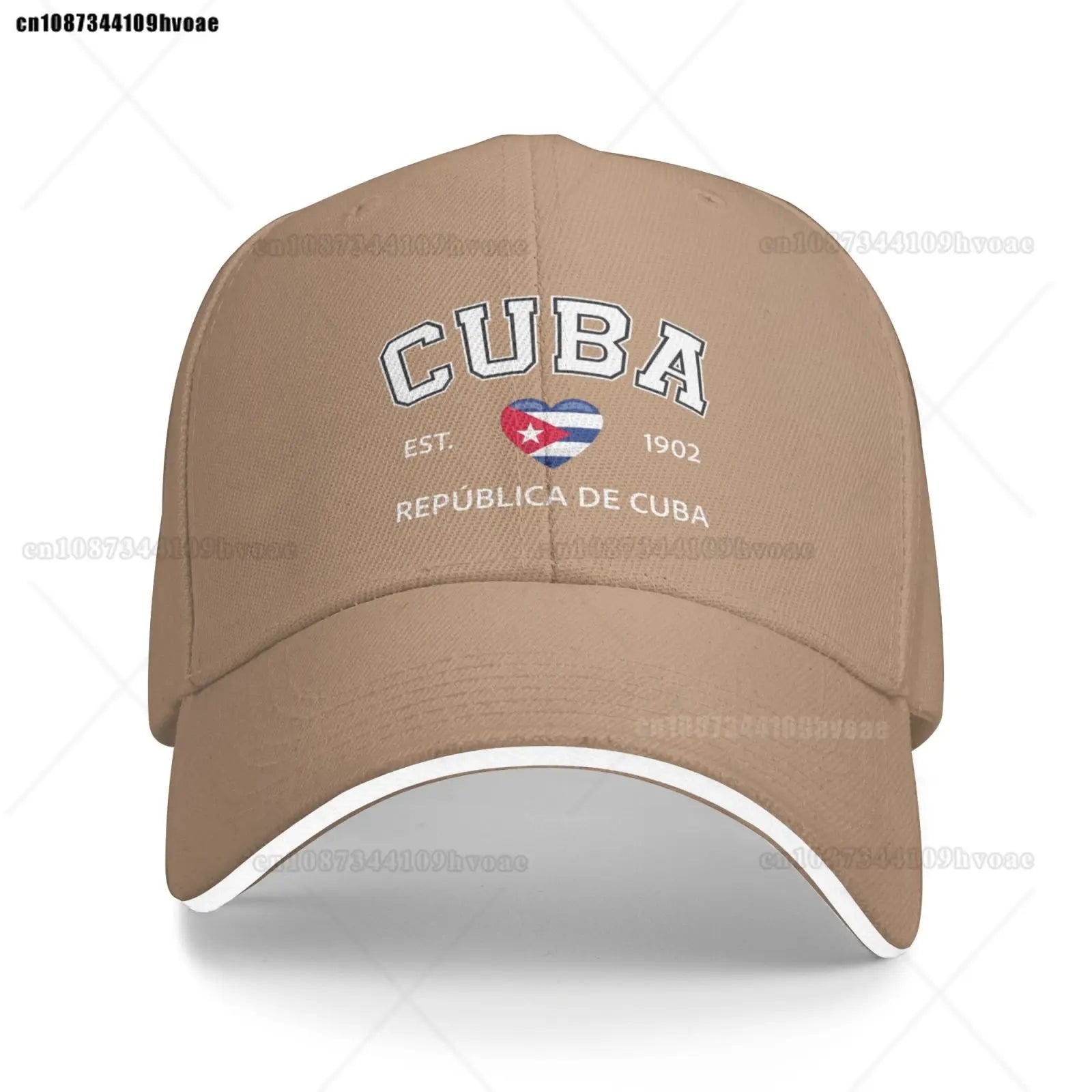 Cuba Baseball Cap EST.1902 La República De Cuba Denim Caps Adjustable Fashion Casual Trucker Hats for Outdoor Fishing Activities