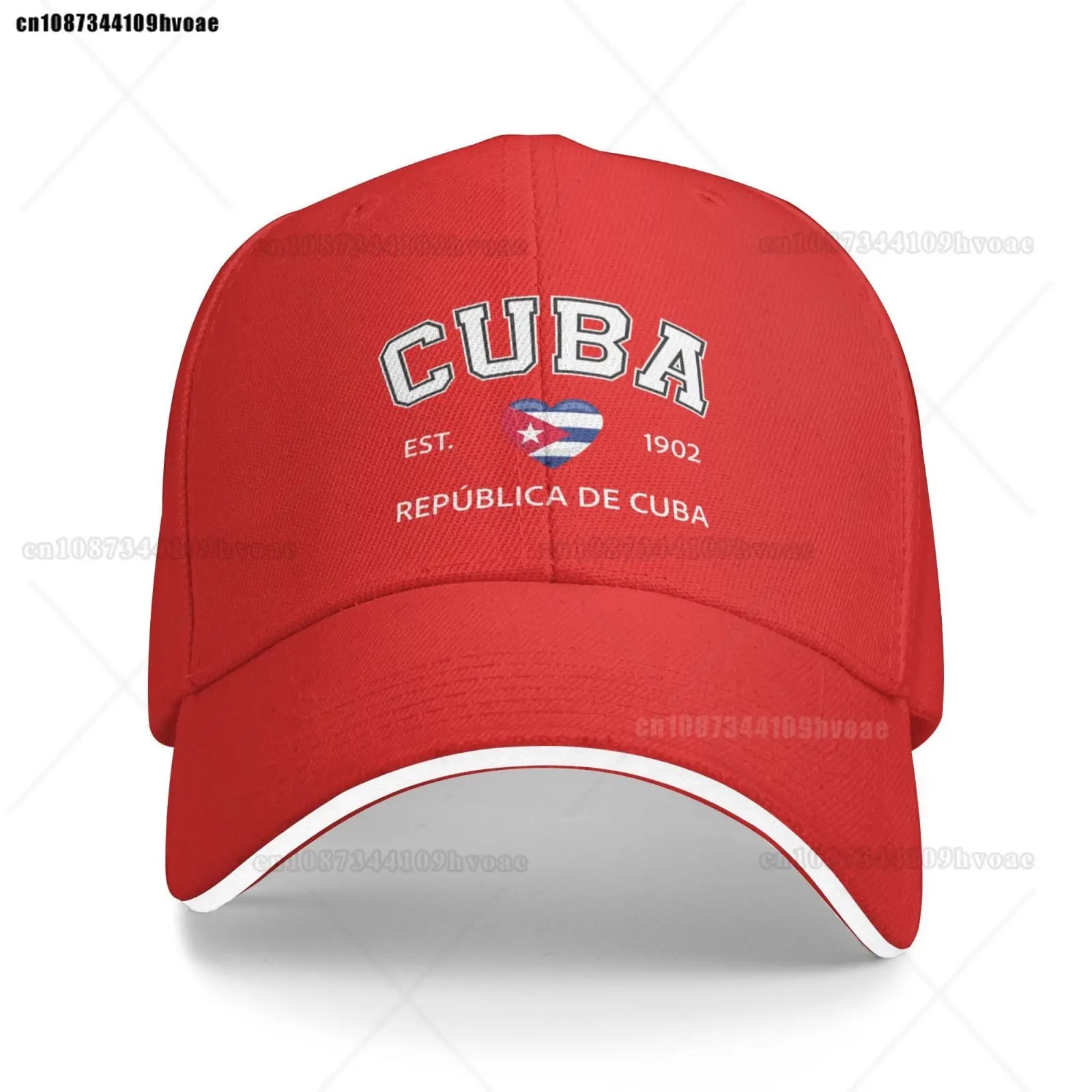 Cuba Baseball Cap EST.1902 La República De Cuba Denim Caps Adjustable Fashion Casual Trucker Hats for Outdoor Fishing Activities