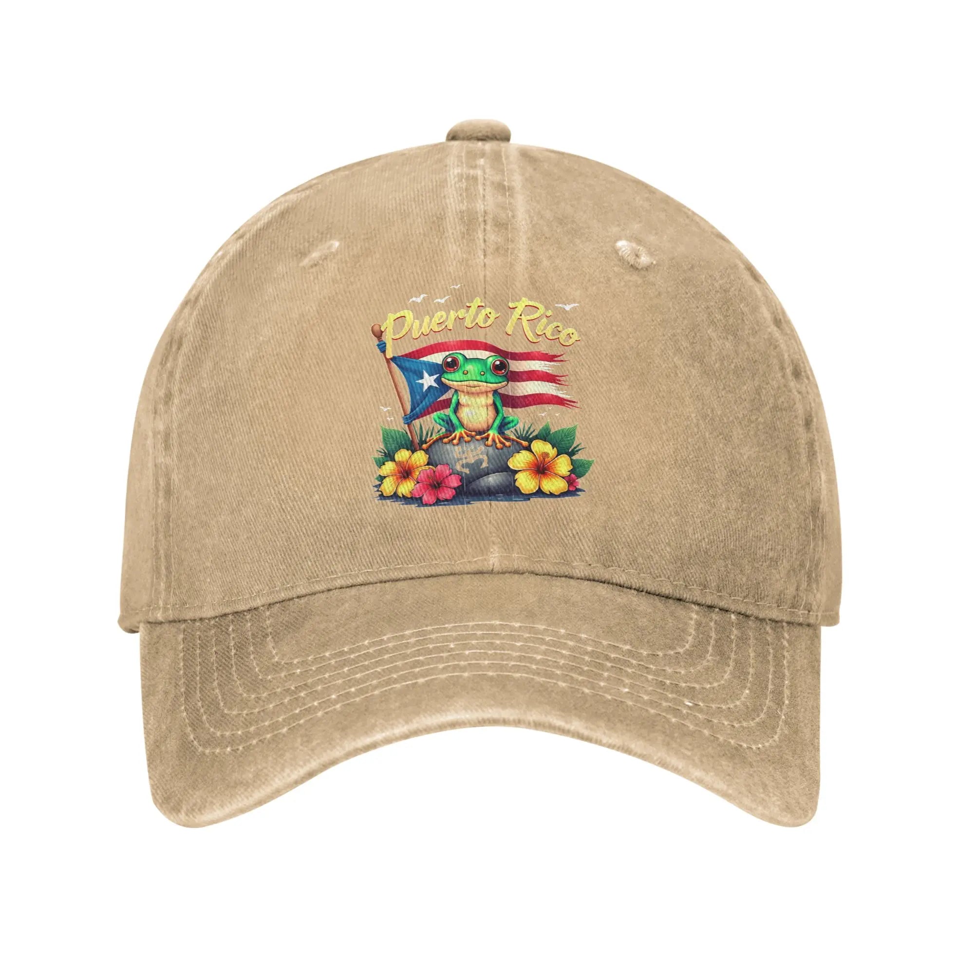 Hispanic Heritage Month Puerto Rico Coqui Frog Taino Symbol Baseball Cap Summer Trucker Hat Breathable Tennis Skate Snapback Cap