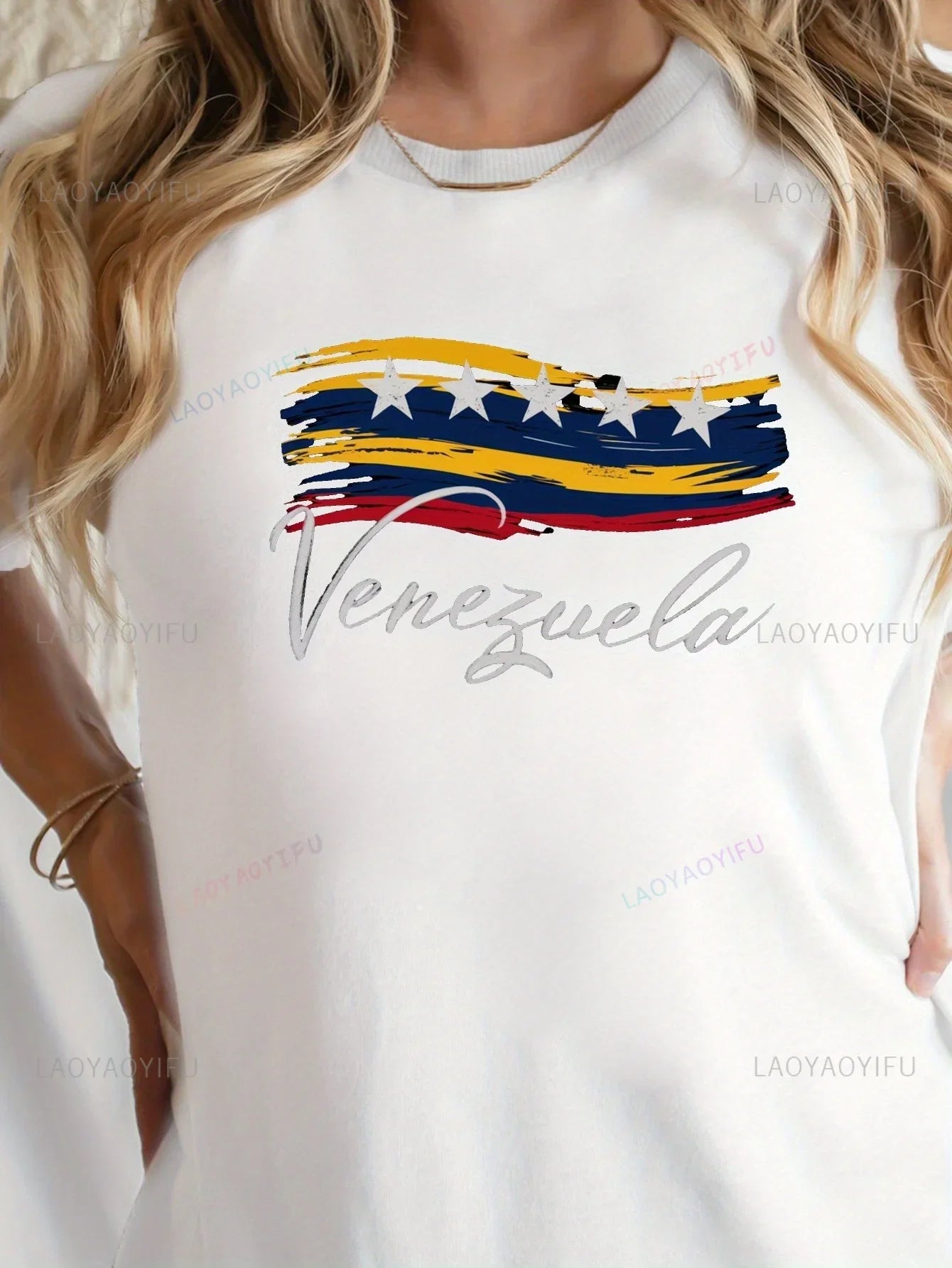 Venezuela Flag Graphic T Shirt Women Harajuku High Quality Cotton Tshirt Female Anime Patriotic Heart Loose Designer Casual Tops