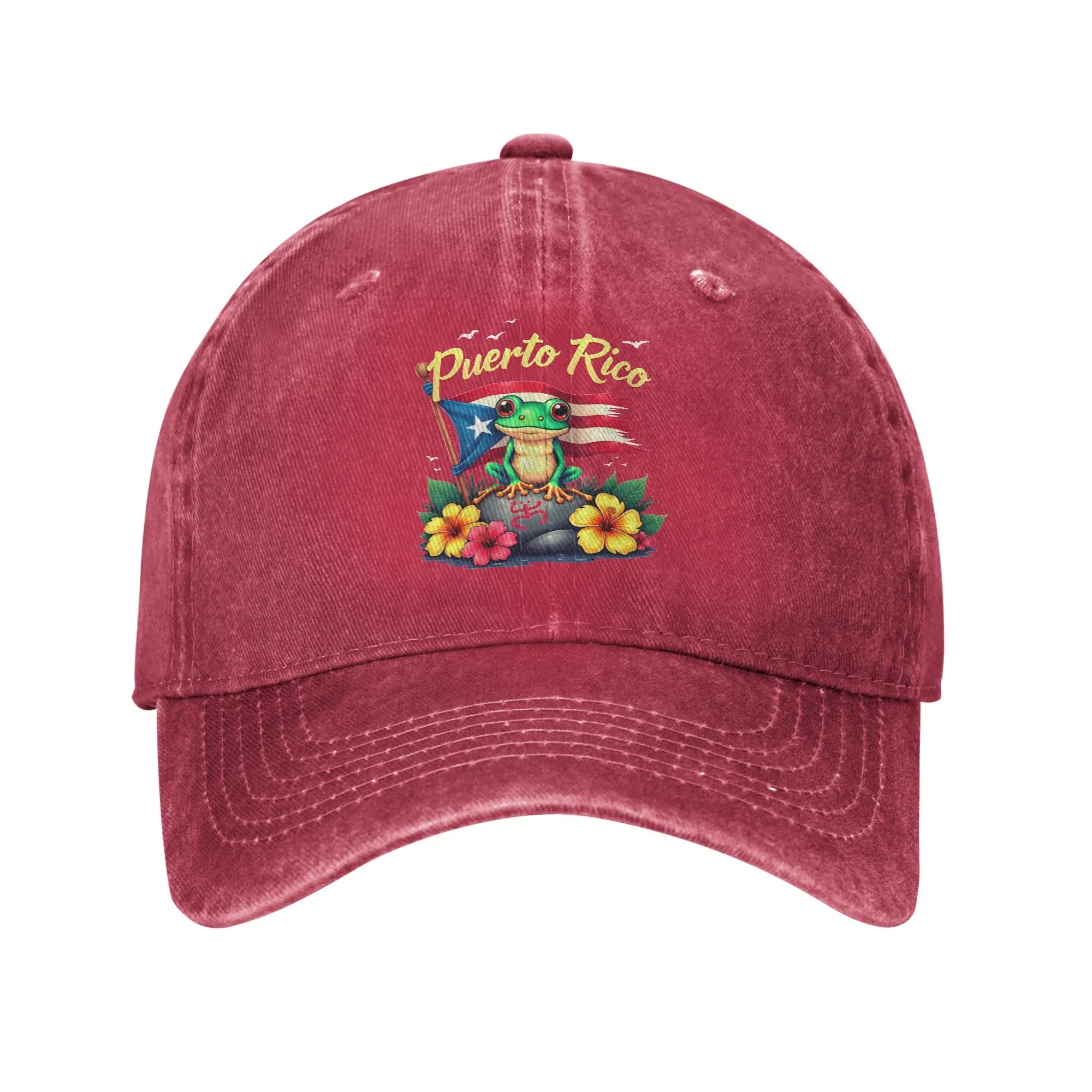 Hispanic Heritage Month Puerto Rico Coqui Frog Taino Symbol Baseball Cap Summer Trucker Hat Breathable Tennis Skate Snapback Cap