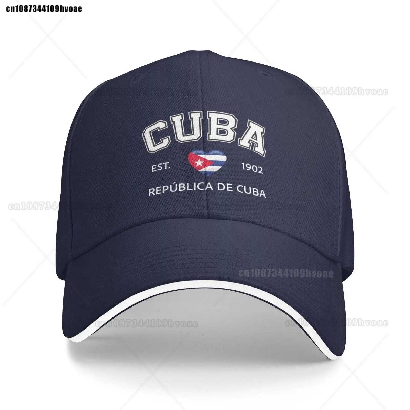 Cuba Baseball Cap EST.1902 La República De Cuba Denim Caps Adjustable Fashion Casual Trucker Hats for Outdoor Fishing Activities