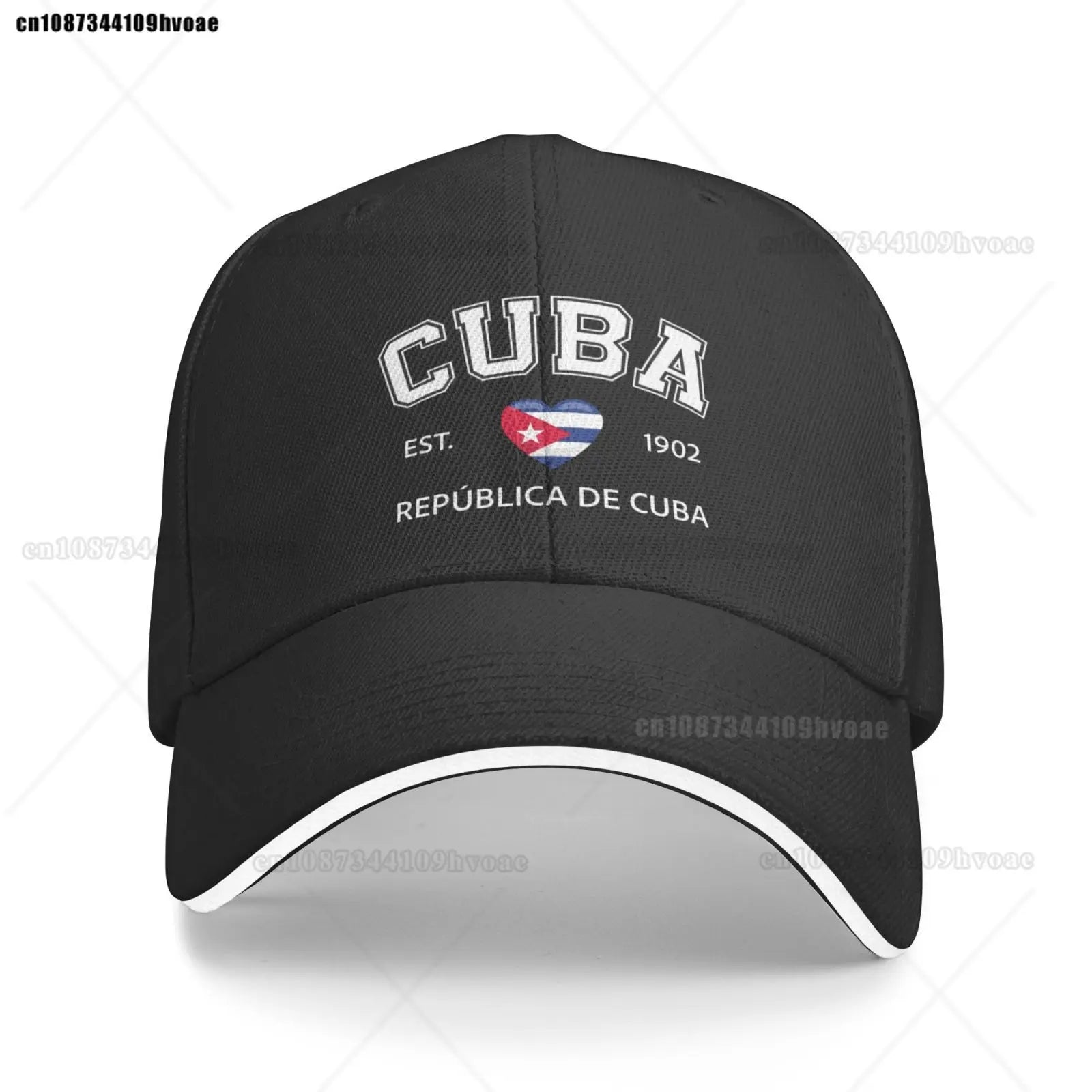 Cuba Baseball Cap EST.1902 La República De Cuba Denim Caps Adjustable Fashion Casual Trucker Hats for Outdoor Fishing Activities