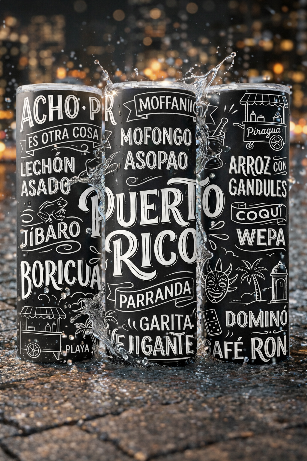 PUERTO RICO SKINNY TUMBLER 20 OZ