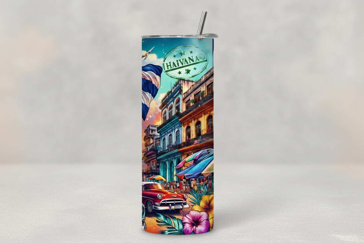 Cuba Skinny Tumbler 20 0z