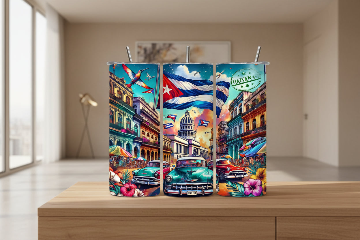 Cuba Skinny Tumbler 20 0z