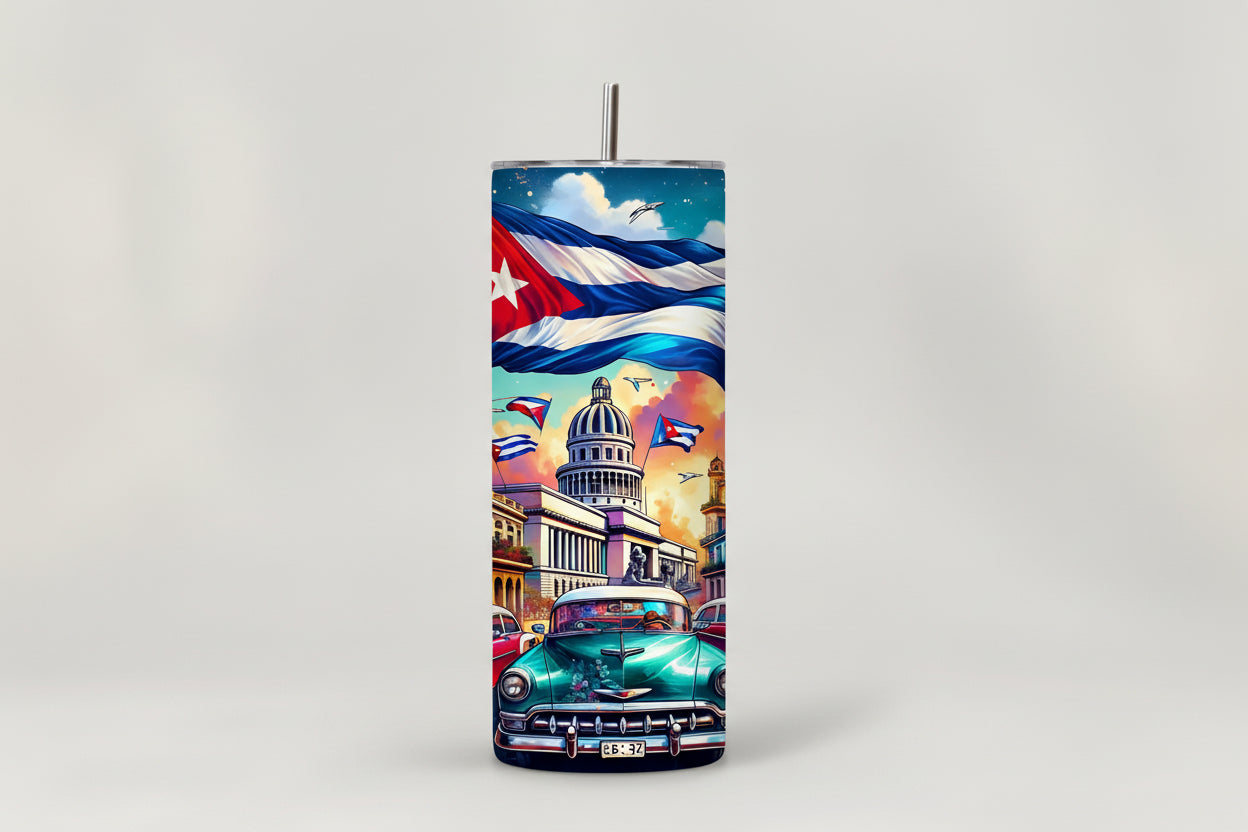 Cuba Skinny Tumbler 20 0z
