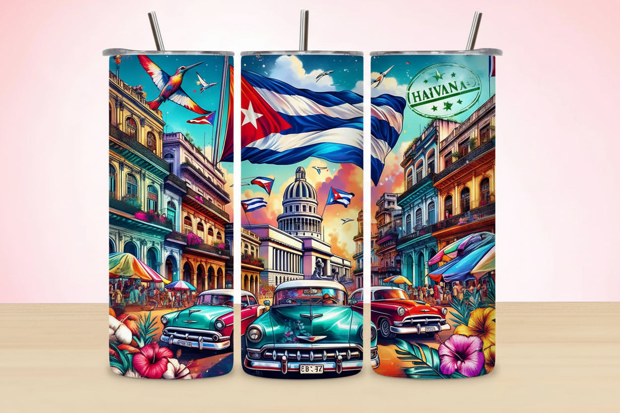 Cuba Skinny Tumbler 20 0z
