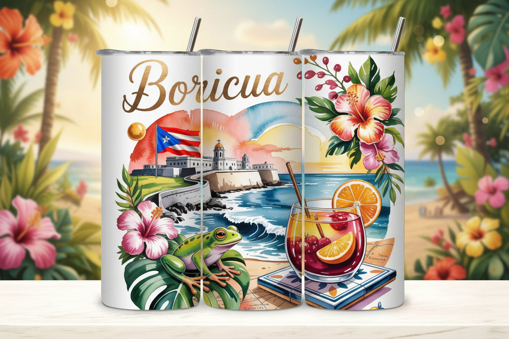 PUERTO RICO SKINNY TUMBLER 20 OZ