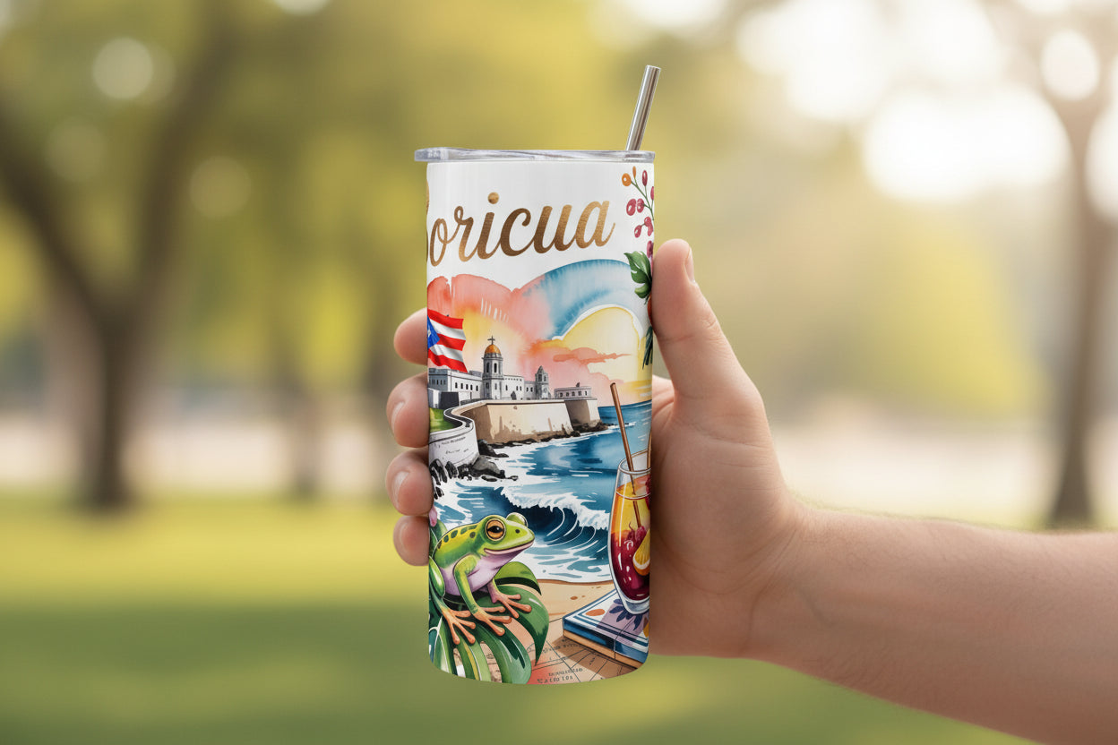 PUERTO RICO SKINNY TUMBLER 20 OZ