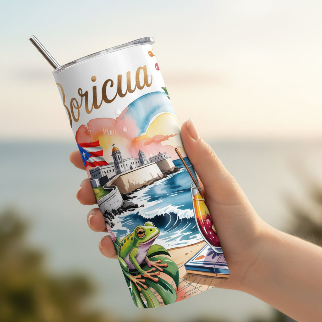 PUERTO RICO SKINNY TUMBLER 20 OZ