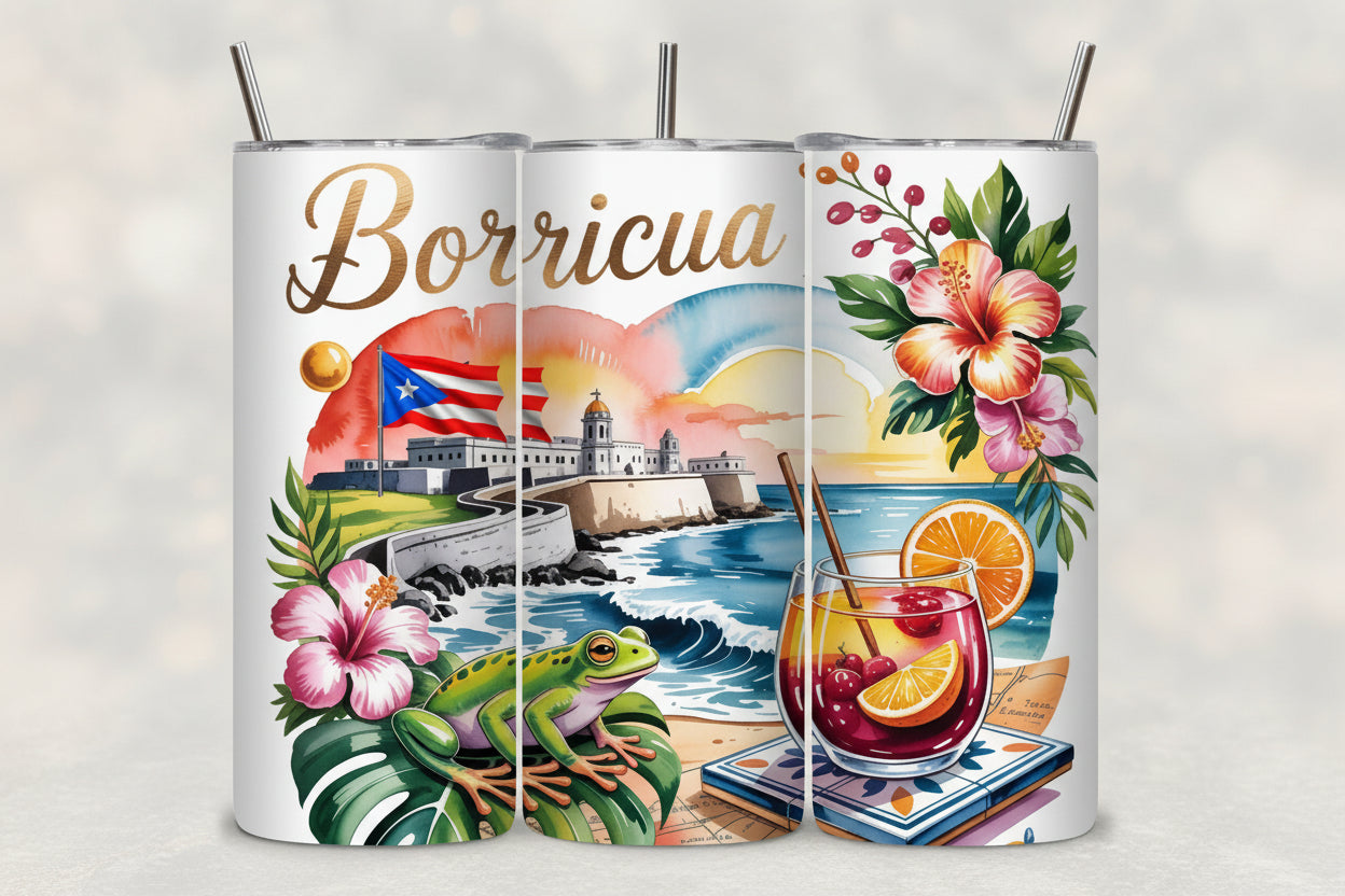 PUERTO RICO SKINNY TUMBLER 20 OZ